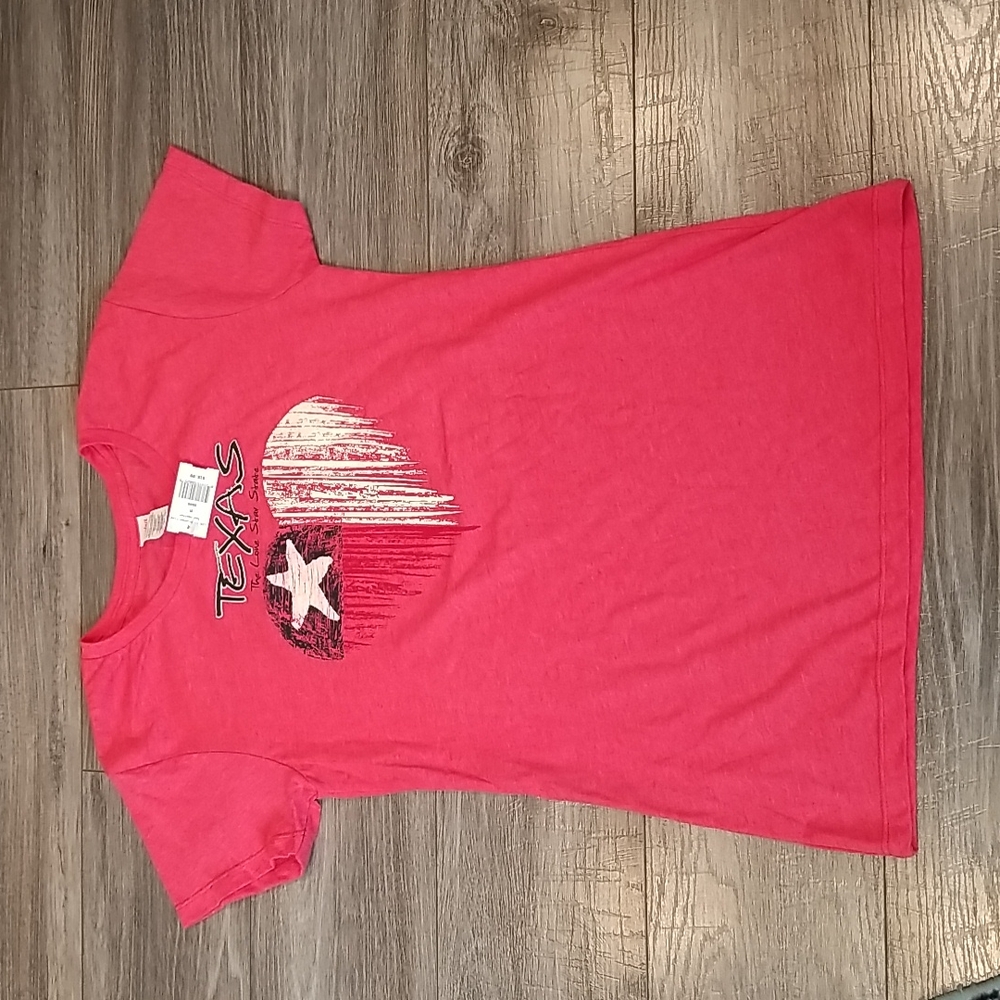 SPECTRA Texas The Lone Star State Flag heart women's sz M NWT Shirt
